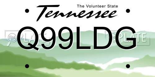 Q99LDG Tennessee License Plate