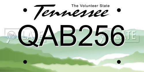 QAB256 Tennessee License Plate