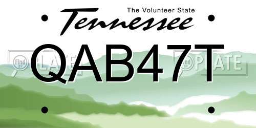 QAB47T Tennessee License Plate