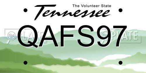 QAFS97 Tennessee License Plate