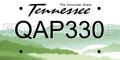 QAP330 Tennessee License Plate