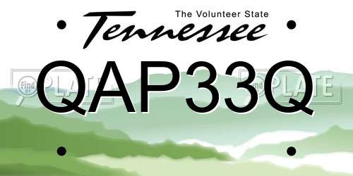 QAP33Q Tennessee License Plate
