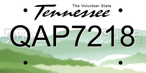 QAP7218 Tennessee License Plate