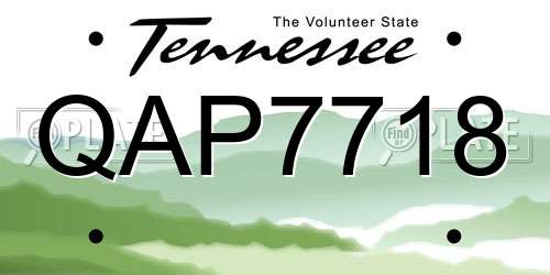 QAP7718 Tennessee License Plate