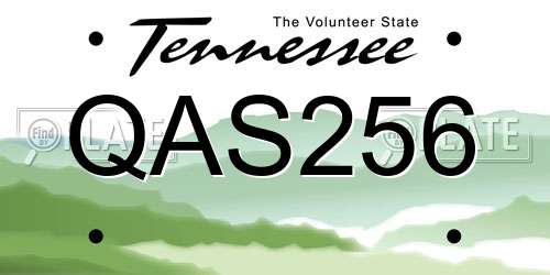 QAS256 Tennessee License Plate