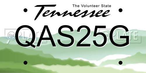 QAS25G Tennessee License Plate