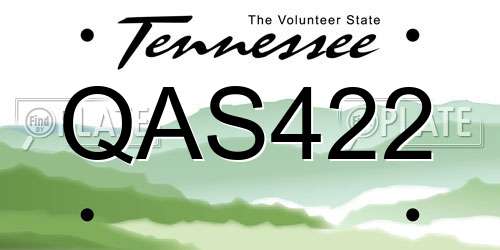 QAS422 Tennessee License Plate