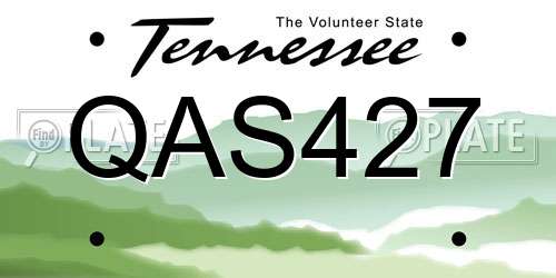 QAS427 Tennessee License Plate
