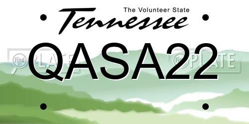 QASA22 Tennessee License Plate