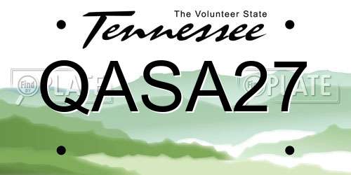 QASA27 Tennessee License Plate