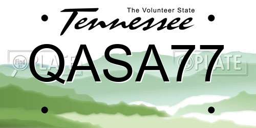 QASA77 Tennessee License Plate