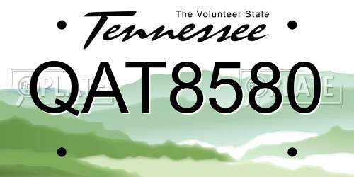 QAT8580 Tennessee License Plate