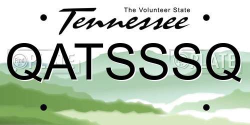 QATSSSQ Tennessee License Plate