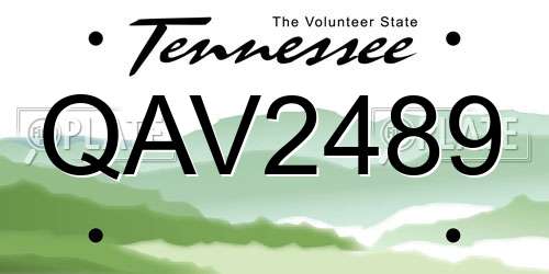 QAV2489 Tennessee License Plate