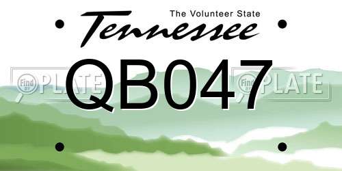 QB047 Tennessee License Plate