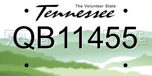 QB11455 Tennessee License Plate