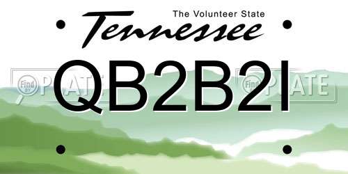 QB2B2I Tennessee License Plate