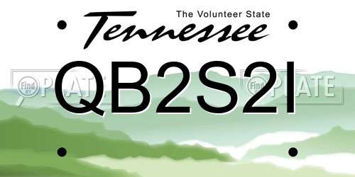 QB2S2I Tennessee License Plate