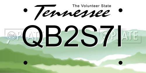 QB2S7I Tennessee License Plate