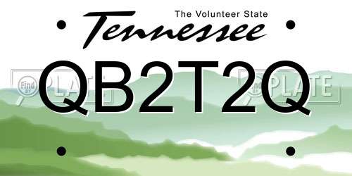 QB2T2Q Tennessee License Plate