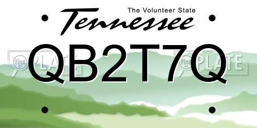 QB2T7Q Tennessee License Plate
