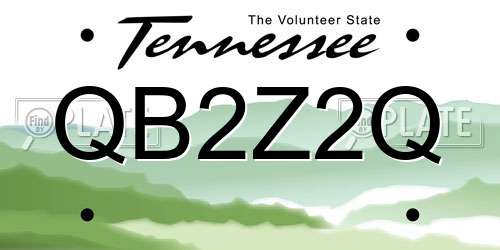QB2Z2Q Tennessee License Plate