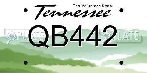 QB442 Tennessee License Plate