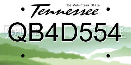 QB4D554 Tennessee License Plate