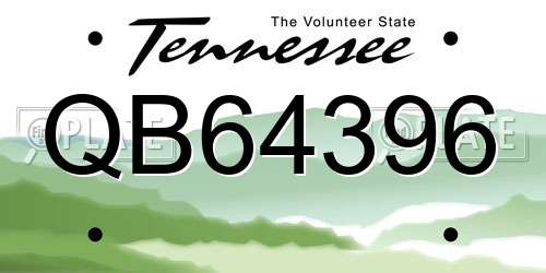 QB64396 Tennessee License Plate