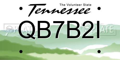 QB7B2I Tennessee License Plate