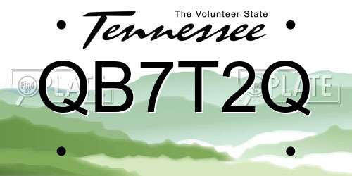QB7T2Q Tennessee License Plate