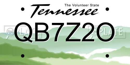 QB7Z2O Tennessee License Plate