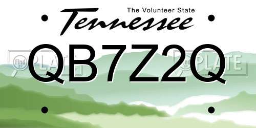 QB7Z2Q Tennessee License Plate