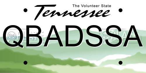 QBADSSA Tennessee License Plate
