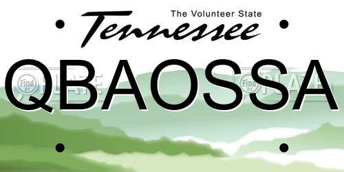 QBAOSSA Tennessee License Plate