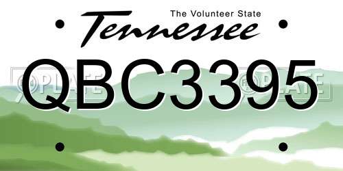 QBC3395 Tennessee License Plate