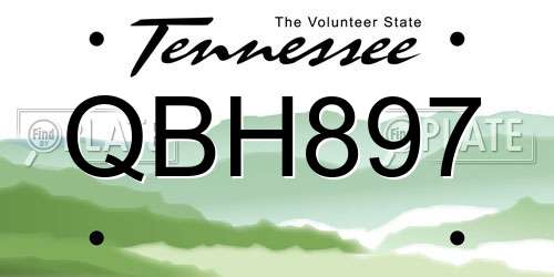 QBH897 Tennessee License Plate