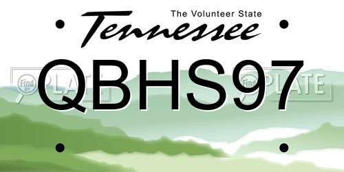 QBHS97 Tennessee License Plate