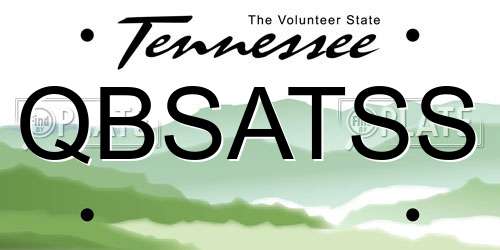 QBSATSS Tennessee License Plate
