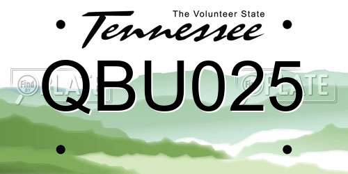 QBU025 Tennessee License Plate