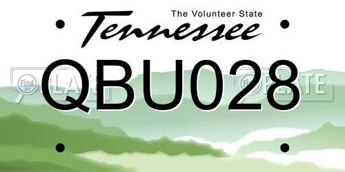 QBU028 Tennessee License Plate