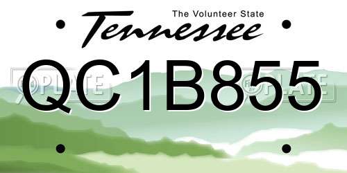 QC1B855 Tennessee License Plate