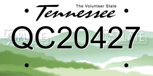 QC20427 Tennessee License Plate