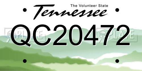 QC20472 Tennessee License Plate