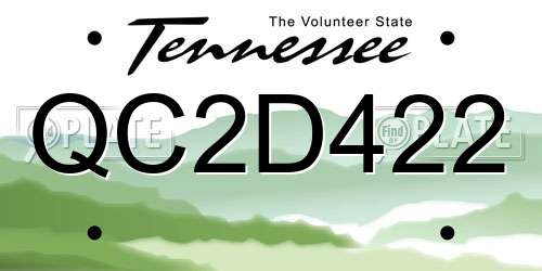 QC2D422 Tennessee License Plate