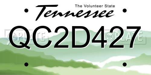 QC2D427 Tennessee License Plate