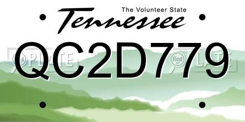 QC2D779 Tennessee License Plate