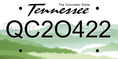 QC2O422 Tennessee License Plate