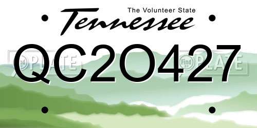 QC2O427 Tennessee License Plate