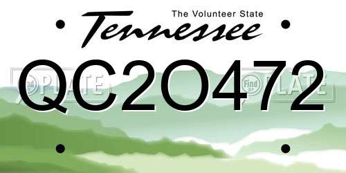 QC2O472 Tennessee License Plate